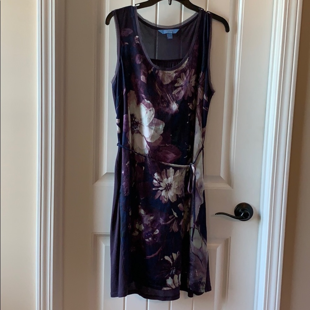 Vera Wang deep purple silken sleeveless dress